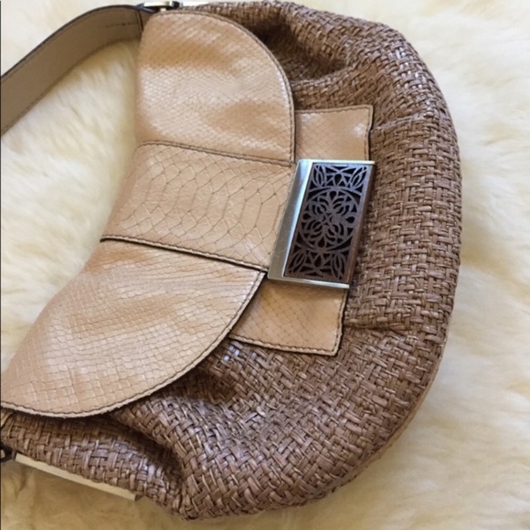 Calvin Klein Straw & Leather Shoulder Bag - Picture 8 of 8